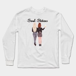 Soul Sisters Best Friends Graphic Design Long Sleeve T-Shirt